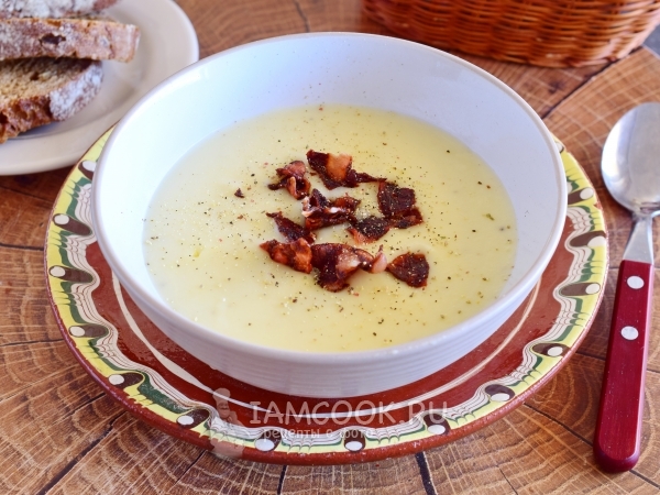 Картофельный суп-пюре на сливках с беконом — рецепт с фото пошагово