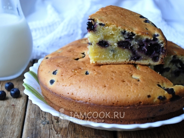 Пирог с черникой на кефире — рецепт с фото пошагово