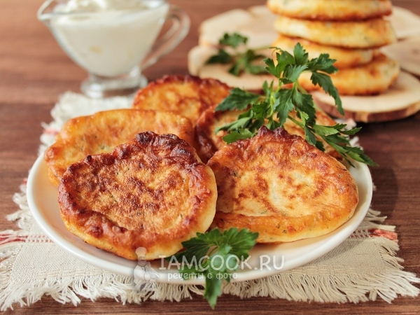 Оладьи с сыром на кефире — рецепт с фото пошагово