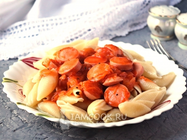 Подлива из сосисок к макаронам — рецепт с фото пошагово