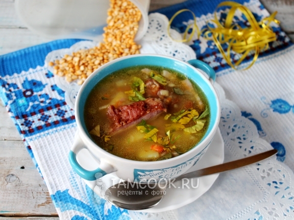 Гороховый суп с копченостями (классический рецепт) — рецепт с фото пошагово