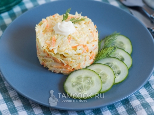 Салат из белокочанной капусты с рисом — рецепт с фото пошагово