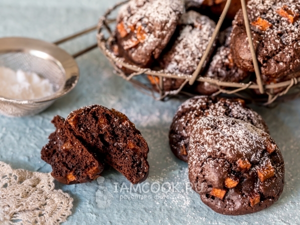 Шоколадное печенье с яблоком — рецепт с фото пошагово