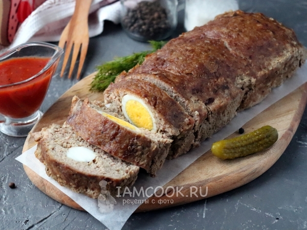 Мясной хлеб с яйцом (в духовке) — рецепт с фото пошагово
