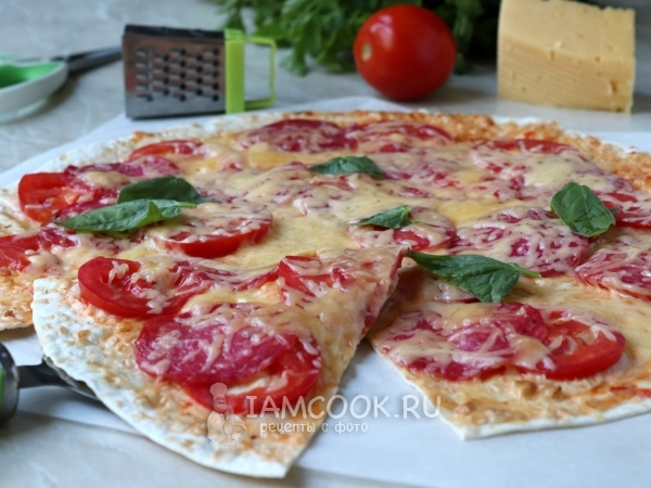Пицца из лаваша в микроволновке — рецепт с фото пошагово