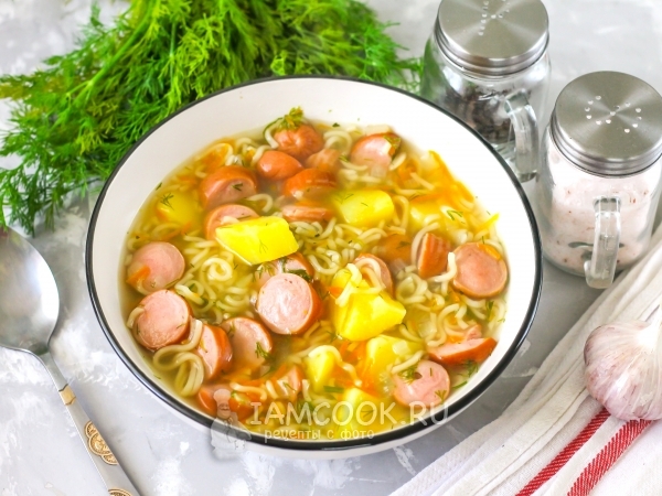 Суп с сосисками и вермишелью — рецепт с фото пошагово