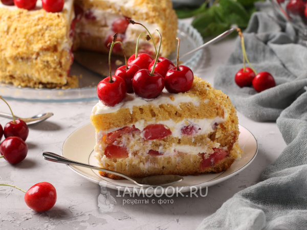Торт с черешней — рецепт с фото пошагово