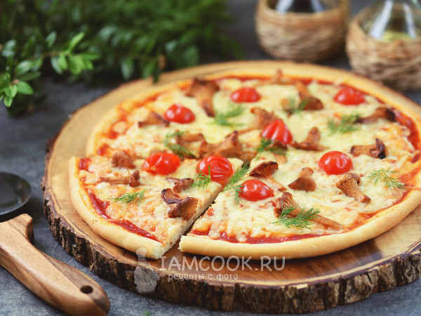 Пицца с лисичками — рецепт с фото пошагово