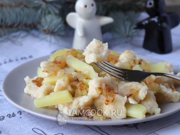 Галушки с картошкой и луком — рецепт с фото пошагово