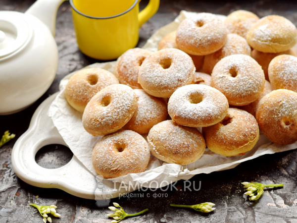 Пончики на кефире в духовке — рецепт с фото пошагово