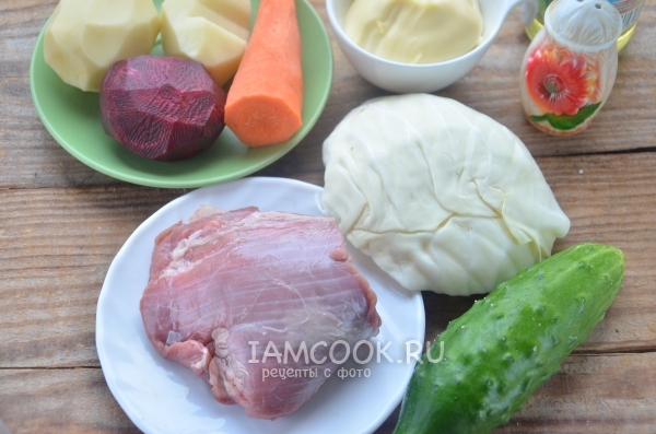 Ингредиенты для «Французского» салата с мясом