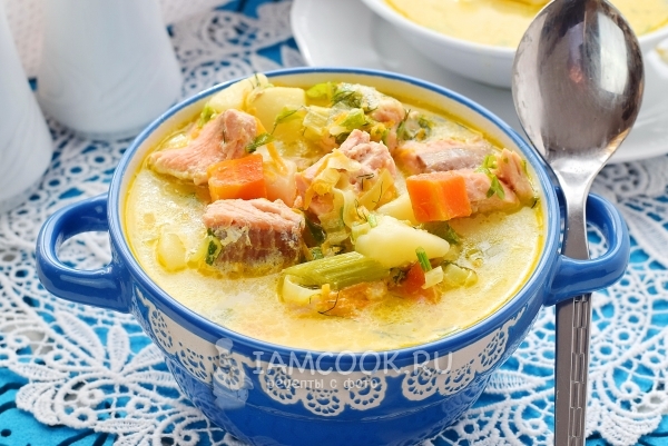 Рецепт норвежского супа с семгой и сливками
