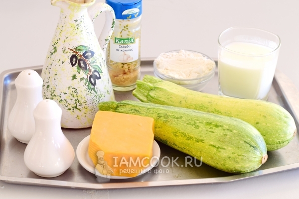 Ингредиенты для кабачков в кляре с сыром (в сырном кляре)