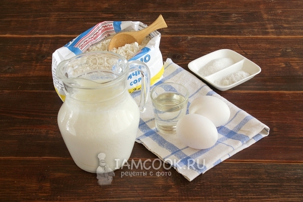 Ингредиенты для тонких блинов на кислом (прокисшем, скисшем) молоке
