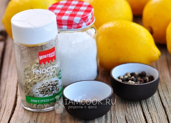 Ингредиенты для соленых лимонов по-мароккански