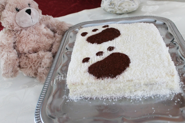 Торт «Мишка на севере», рецепт с фото.