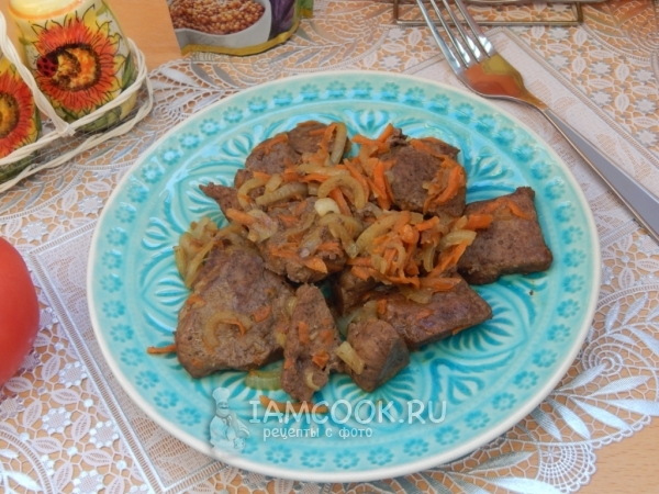 Рецепт свиной печени жареной с луком и морковью