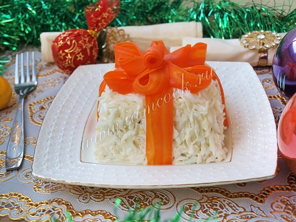 Салат "Подарок", пошаговый рецепт, фото, ингредиенты - Elena F.