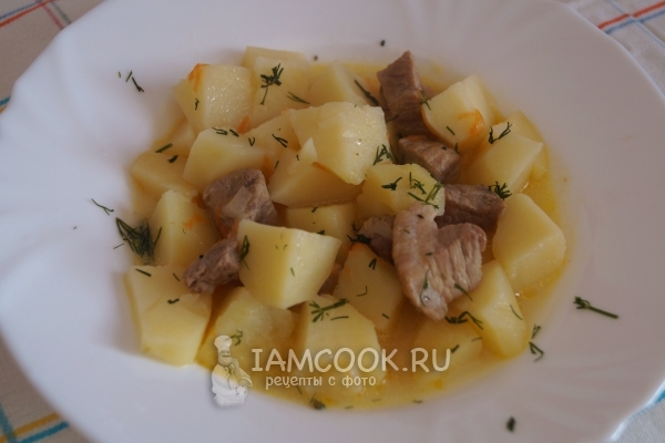 Рецепт картофеля тушеного со свининой и сливками