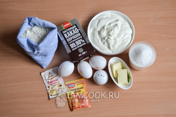 Ингредиенты для классического пирога «Зебра»