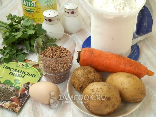 Ингредиенты для гречневого супа с картофельными клецками