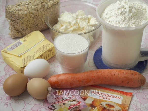 Ингредиенты для творожно-морковного кекса
