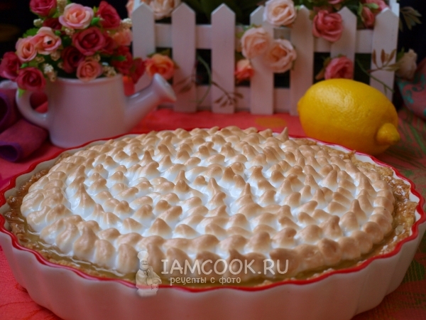 Вкусный лимонный пирог с меренгой