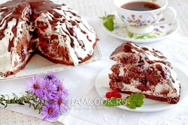 Рецепт бисквитного торта «Панчо» со сливочным кремом и ягодами