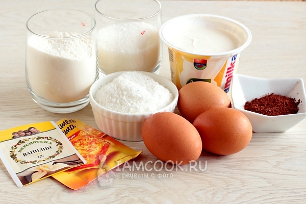 Ингредиенты для мраморного кекса на сливках