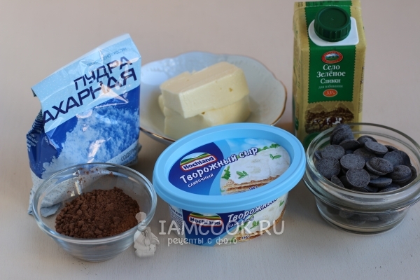 Ингредиенты для творожного крема для капкейков