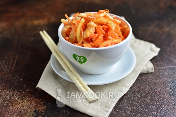 Фото хе из минтая по-корейски с морковью в домашних условиях