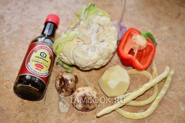 Ингредиенты для постного грибного супа без масла