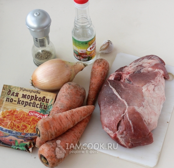 Ингредиенты для хе из мяса свинины по-корейски
