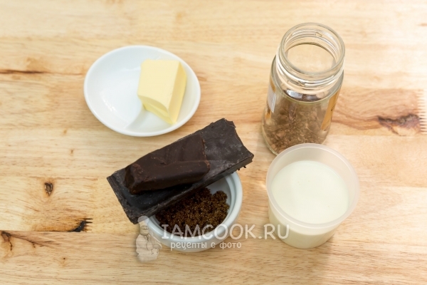 Ингредиенты для шоколадно-кофейного соуса