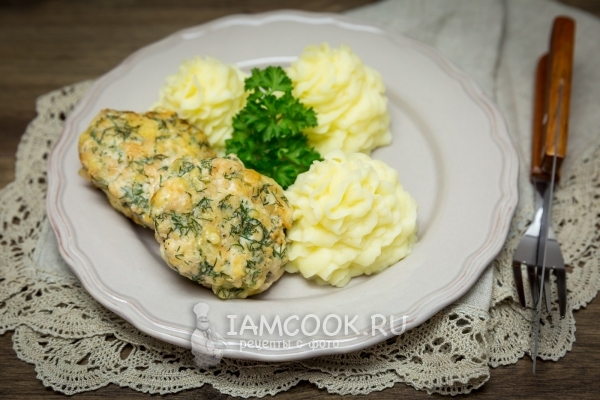Рецепт куриных оладий с сыром и укропом