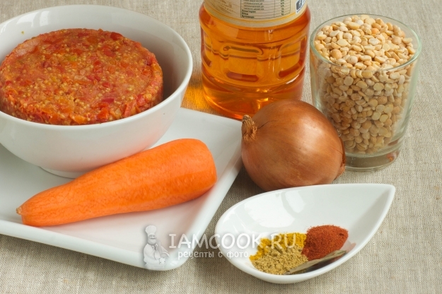 Ингредиенты для постного горохового супа-пюре
