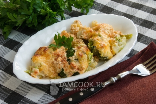 Рецепт цветной капусты и брокколи, запеченных в духовке