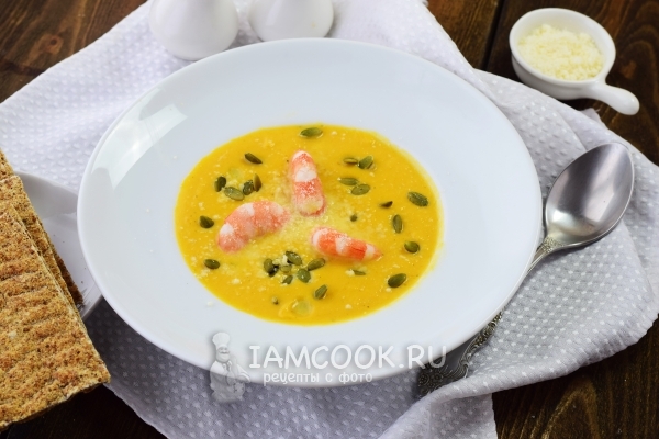 Фото тыквенного супа с креветками