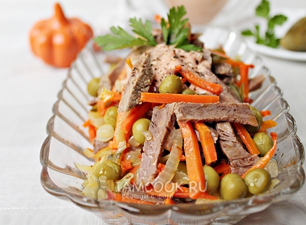 Фото салата из говядины с морковью
