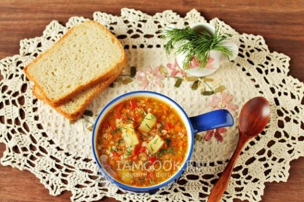 Гречневый суп с курицей, простой и быстрый домашний рецепт