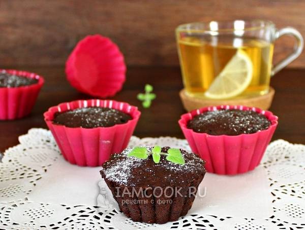 Простые шоколадные кексы в духовке в формочках (рецепт с фото)