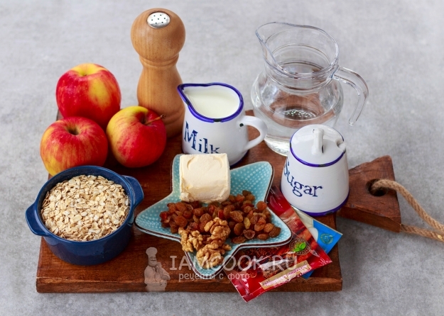 Ингредиенты для геркулесовой каши «Яблочный пирог»
