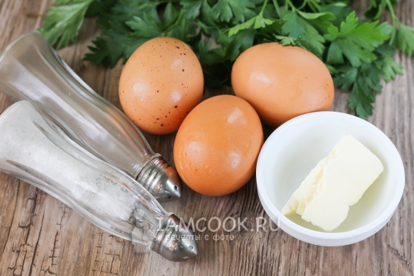 Ингредиенты для омлета без молока в духовке