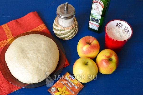 Ингредиенты для приготовления постных пирожков с яблоками в духовке