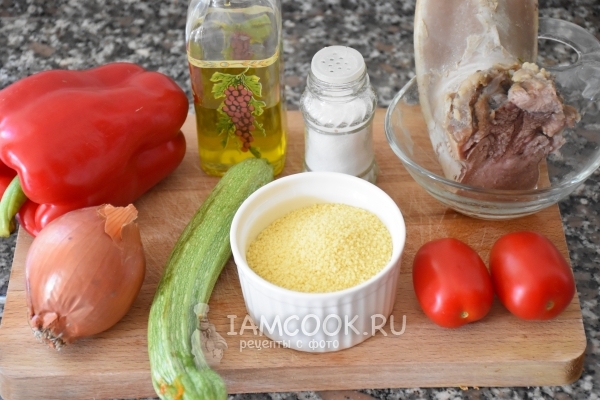 Ингредиенты для кускуса с овощами и телячьим языком