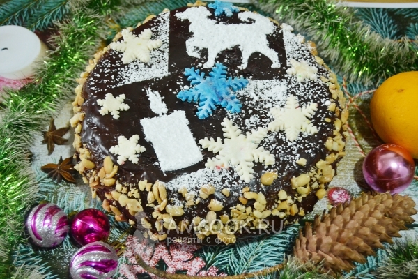 Рецепт новогоднего торта в мультиварке с кэробом