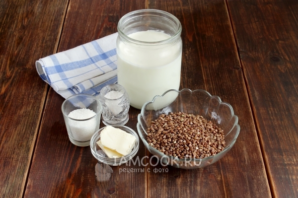 Ингредиенты для молочного супа с гречкой