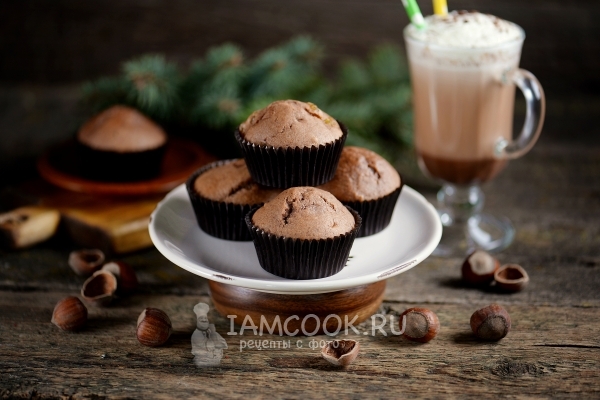Рецепт шоколадных кексов с изюмом и шоколадом