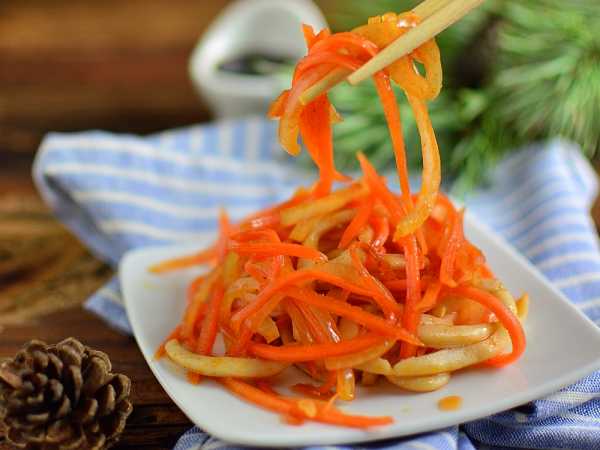 салат с кальмарами и морковью по корейски и яйцом рецепт | Дзен