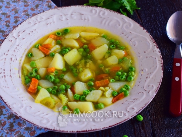Куриный суп с замороженным зелёным горошком - рецепт с фото